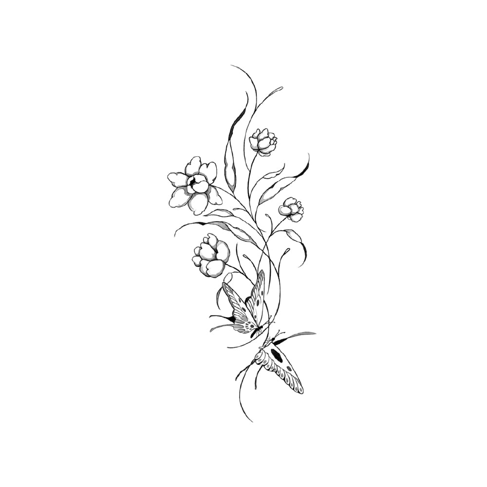 Flora and Flutter 12 x 6 in