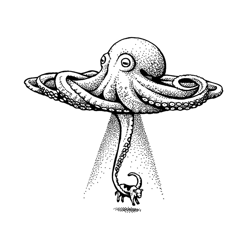 Unidentified Flying Octopus 4 x 4 in