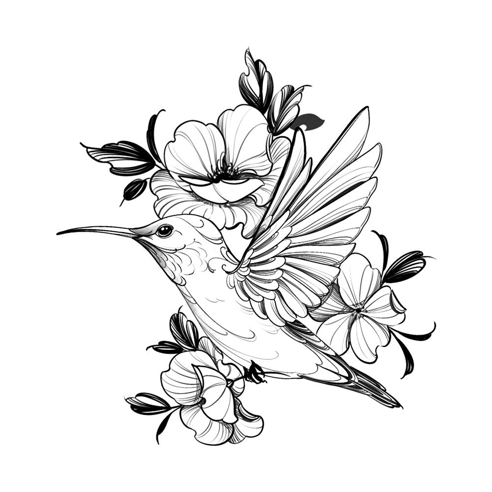 Hummingbird Bloom 6 x 6 in