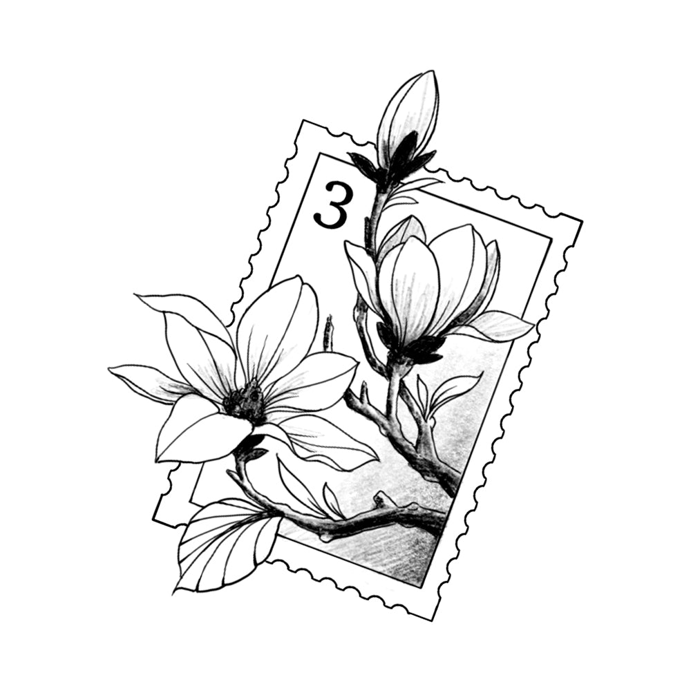 Magnolia Stamp 4 x 4 in