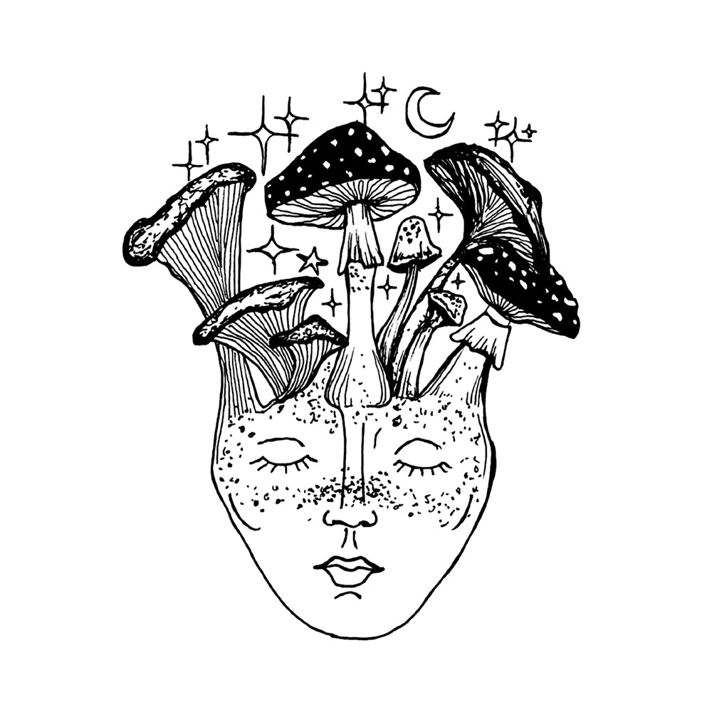 Mushroom Thoughts 4 x 4in