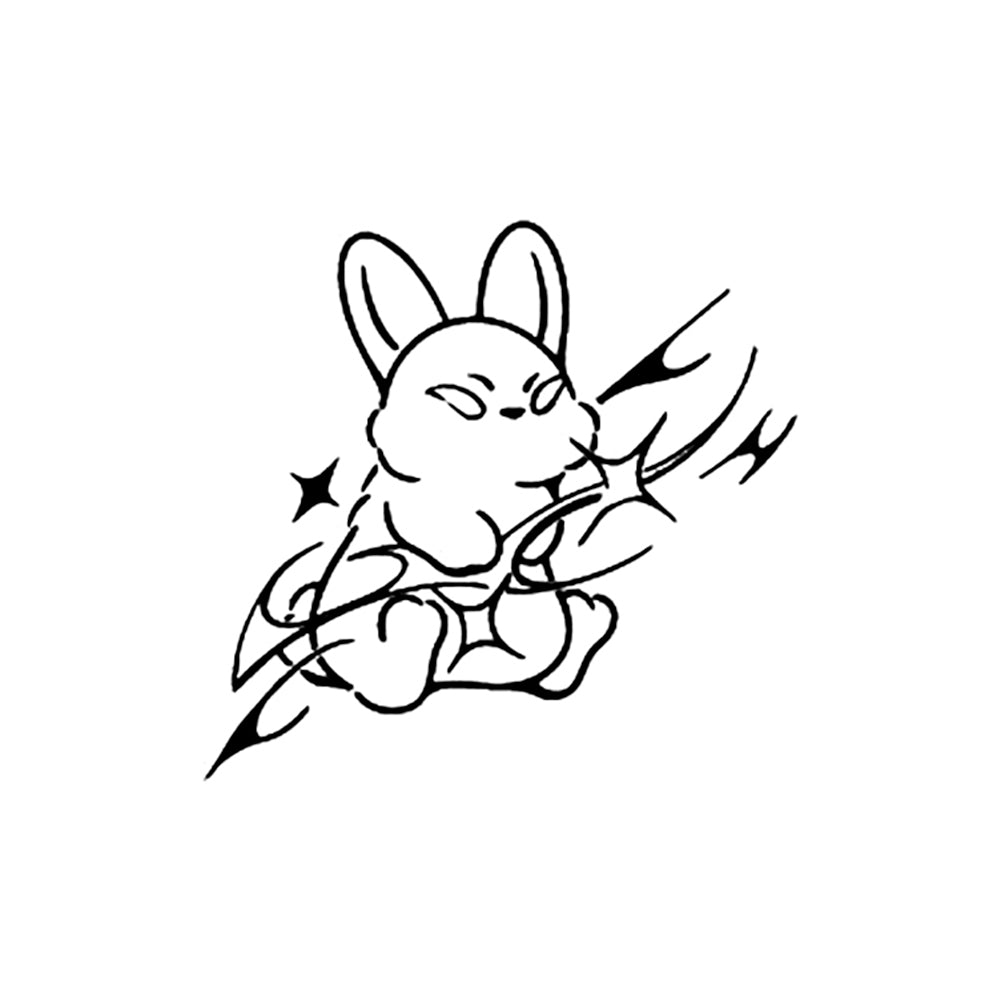 Rockstar Bunny 2 x 2 in