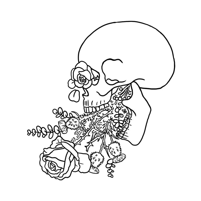 Skull and Rose Tattoo