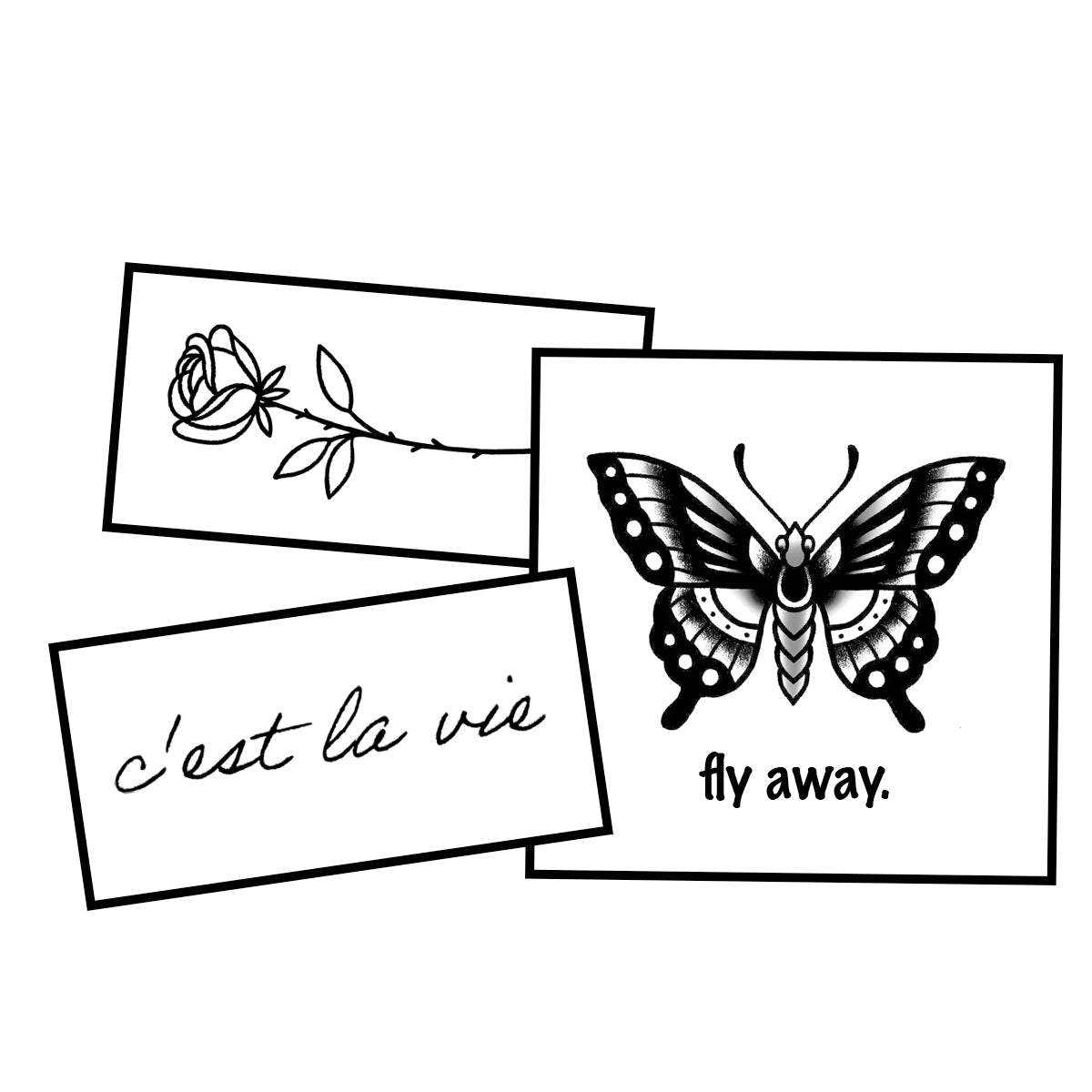 Examples of medium complexity designs on 1.5 x 3 and 3 x 3 inch canvases