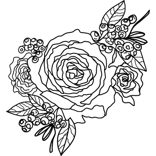Berries and Blooms 4 x 4 in