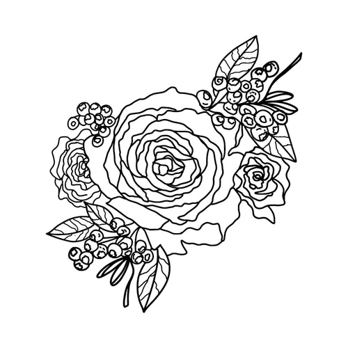 Berries and Blooms 4 x 4 in