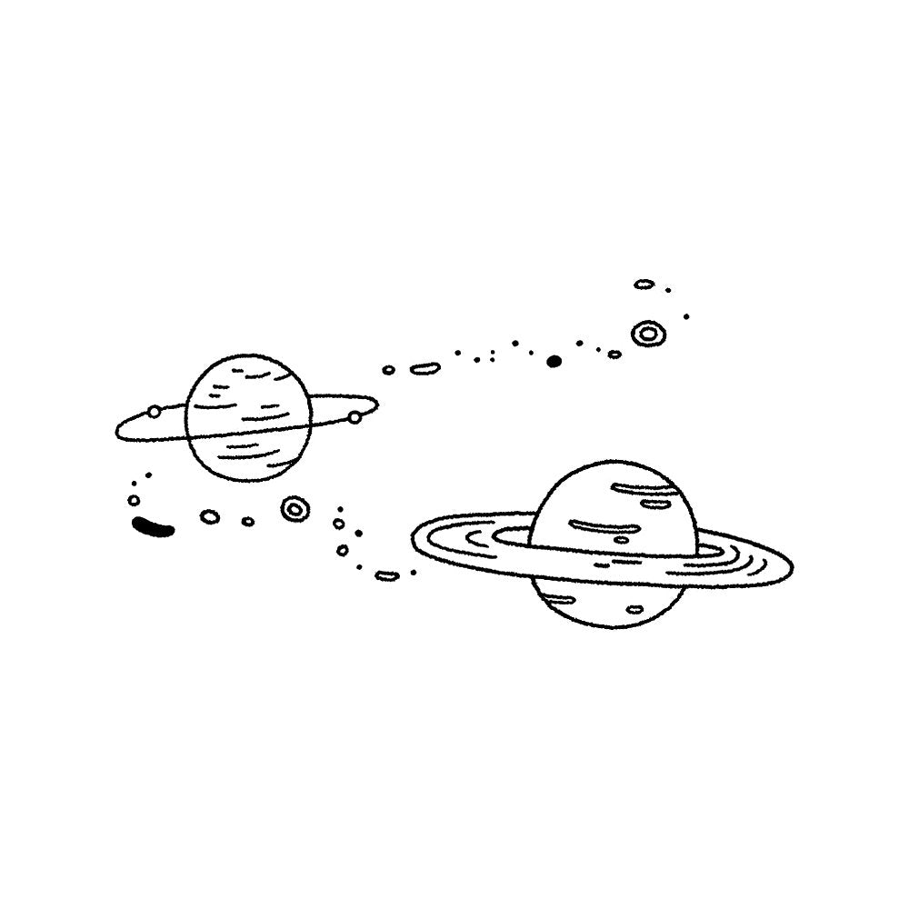 Two Planets 3 x 3 in