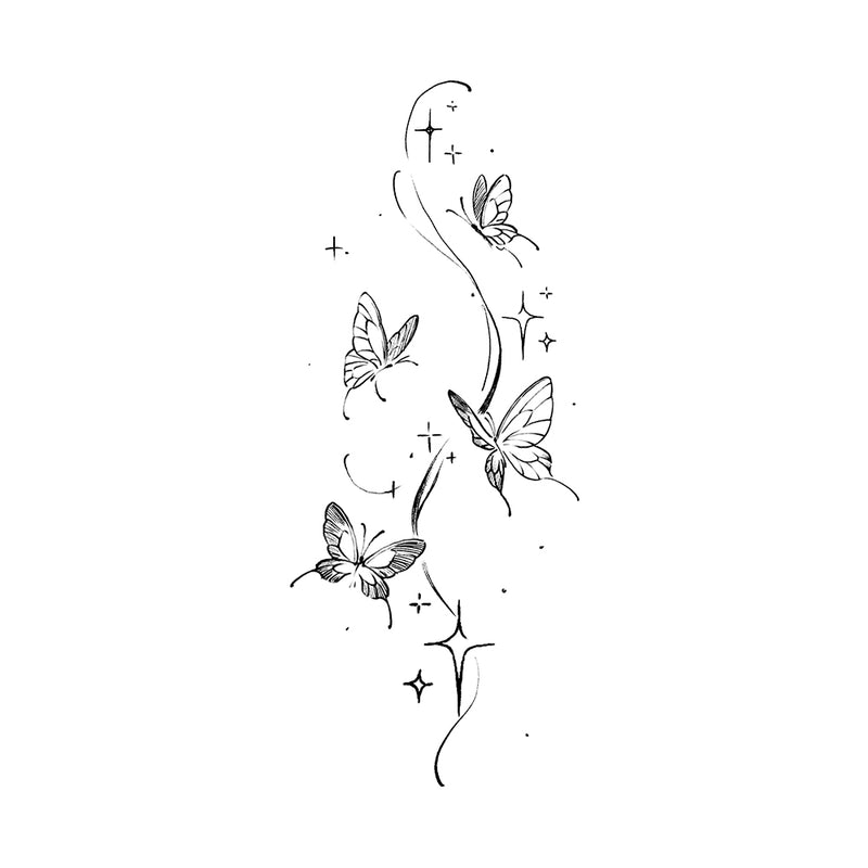 Starry Butterflies 6 x 3 in