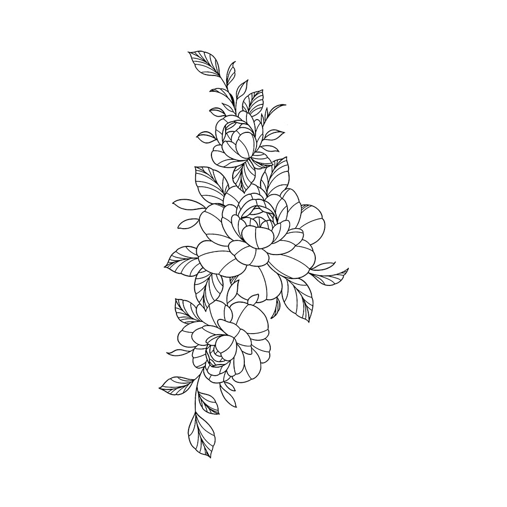Flowing Peonies 6 x 3 in