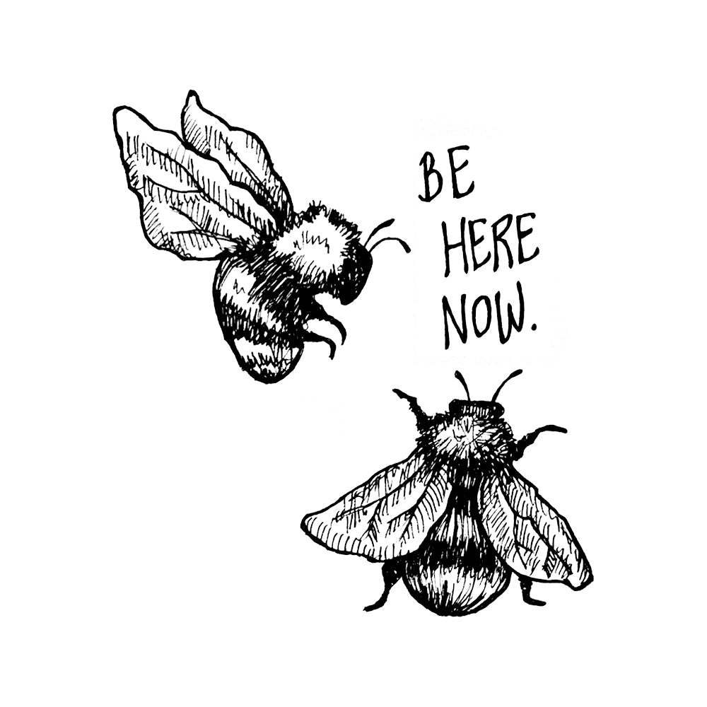 Bee Here Now 3 x 3 in