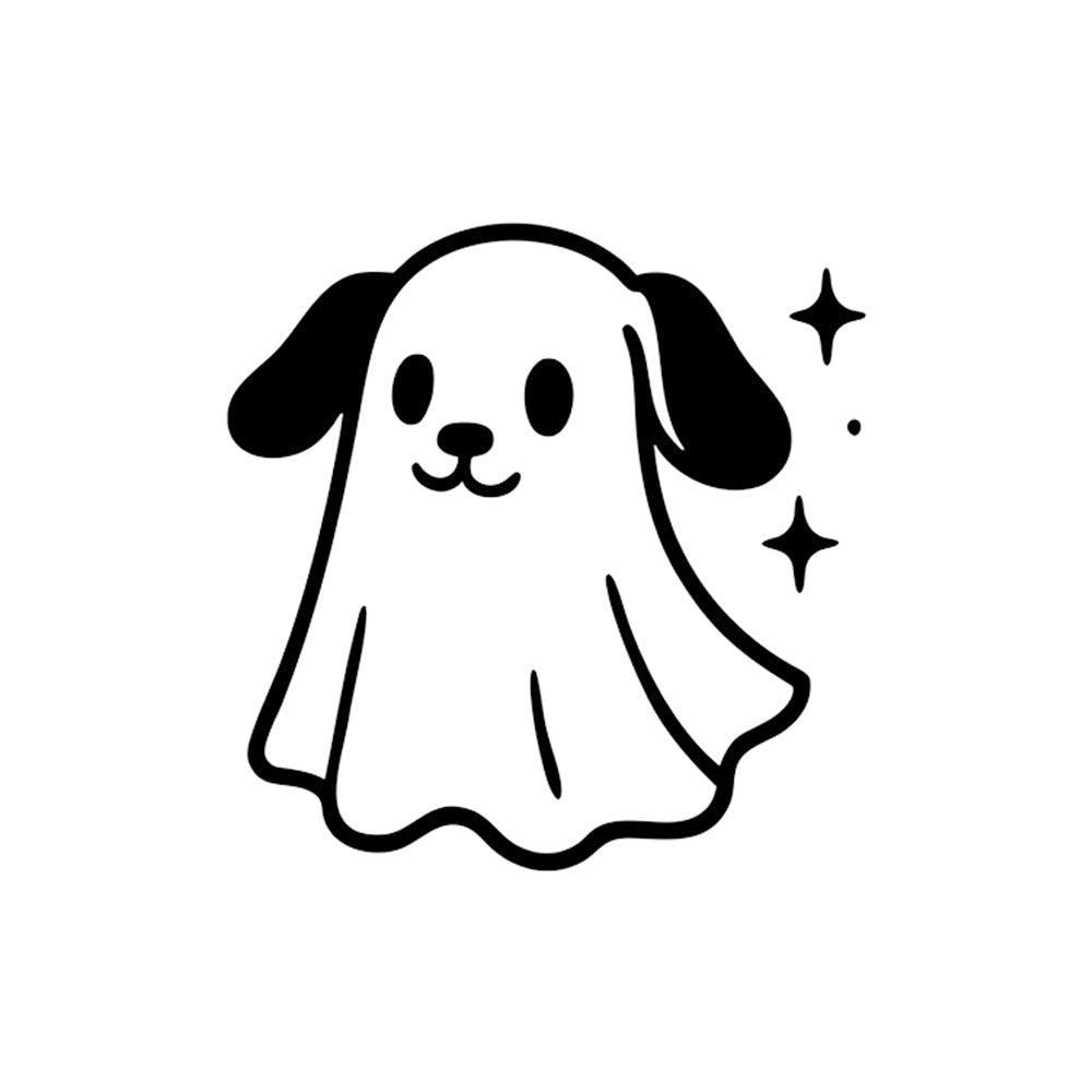 Ghostly Pup 2 x 2 in